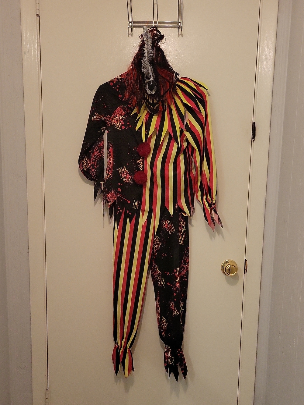 Spirit Multi-Stripe Yellow Red Black Clown Costume